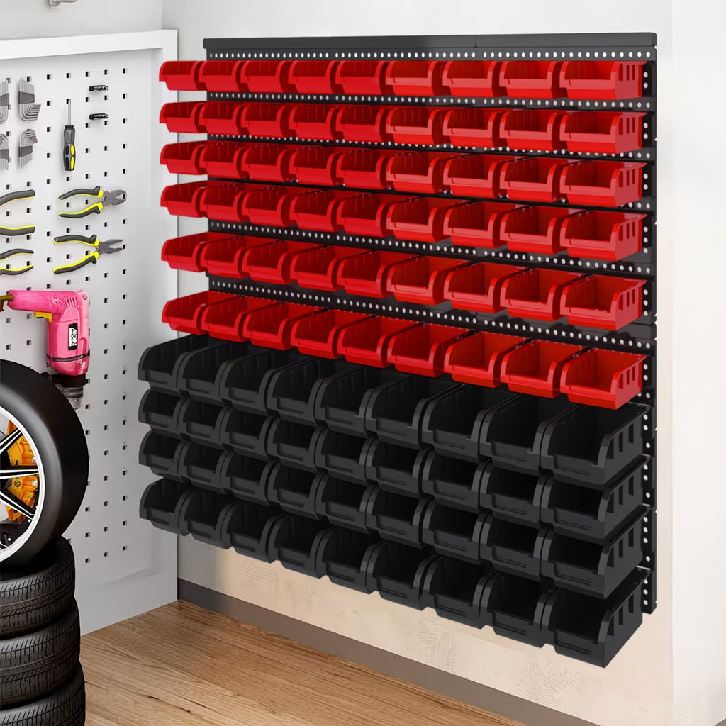 Wall Mounted Storage Bins Organizer Rack Set (30/60/90 PCS)