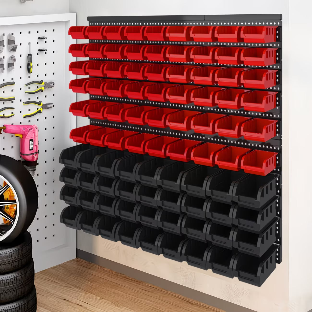 Wall Mounted Storage Bins Organizer Rack Set (30/60/90 PCS)
