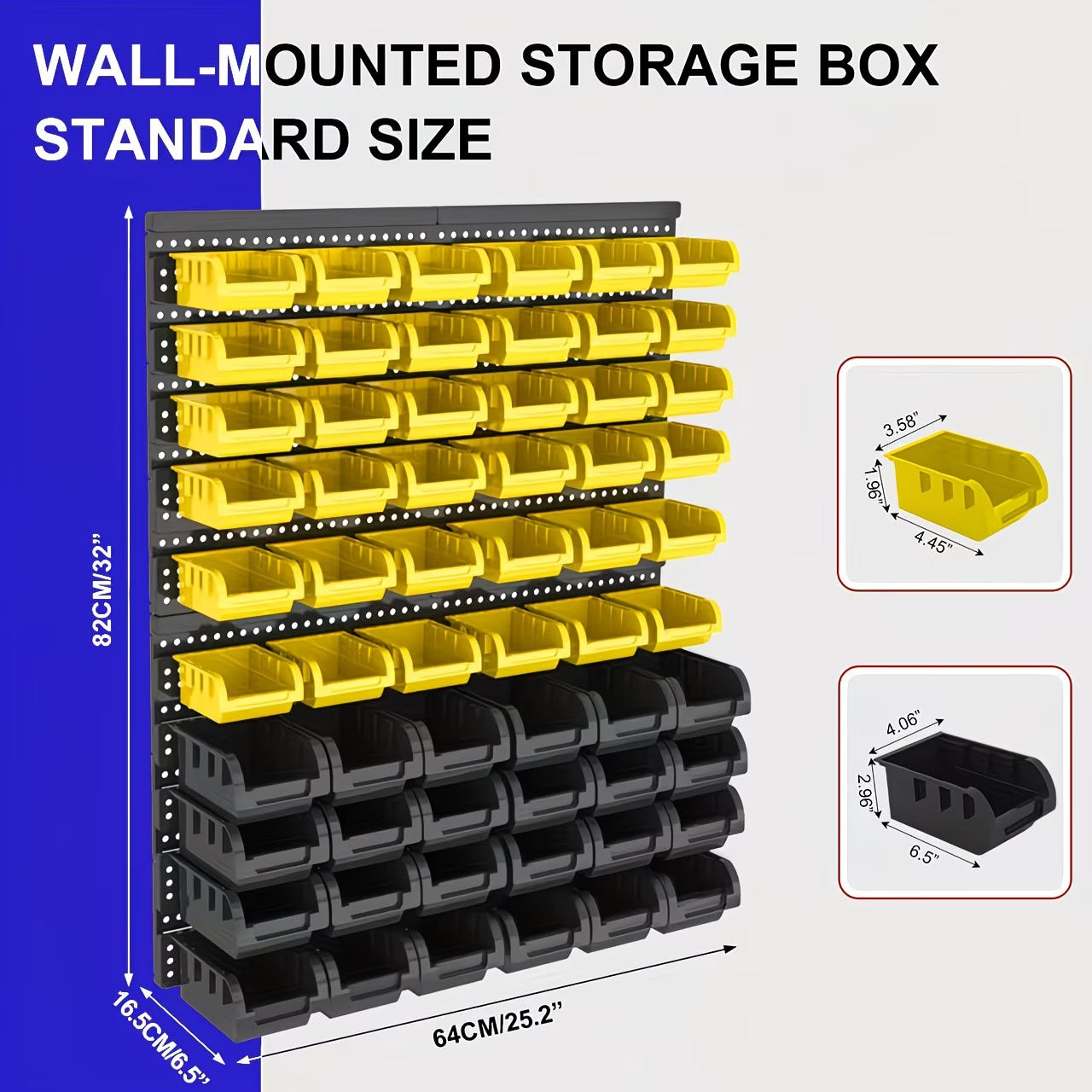 Wall Mounted Storage Bins Organizer Rack Set (30/60/90 PCS)