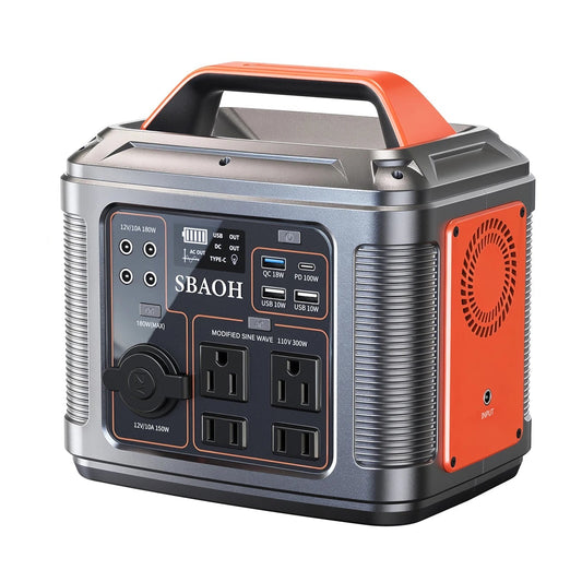 Portable Power Station 296Wh 300W Backup Battery for CPAP Camping & Emergency Power