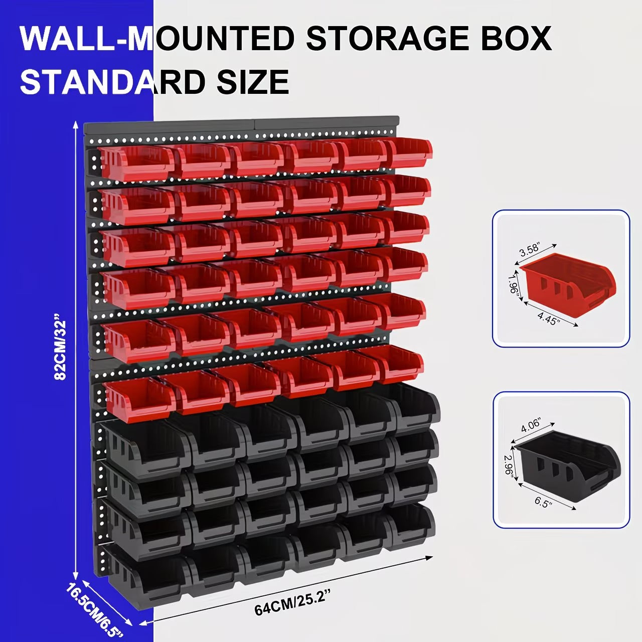 Wall Mounted Storage Bins Organizer Rack Set (30/60/90 PCS)