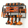 Wall Mounted Power Tool Organizer Rack with Drill Holders