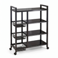 4-Tier Rolling Storage Cart with Wire Baskets and Wheels