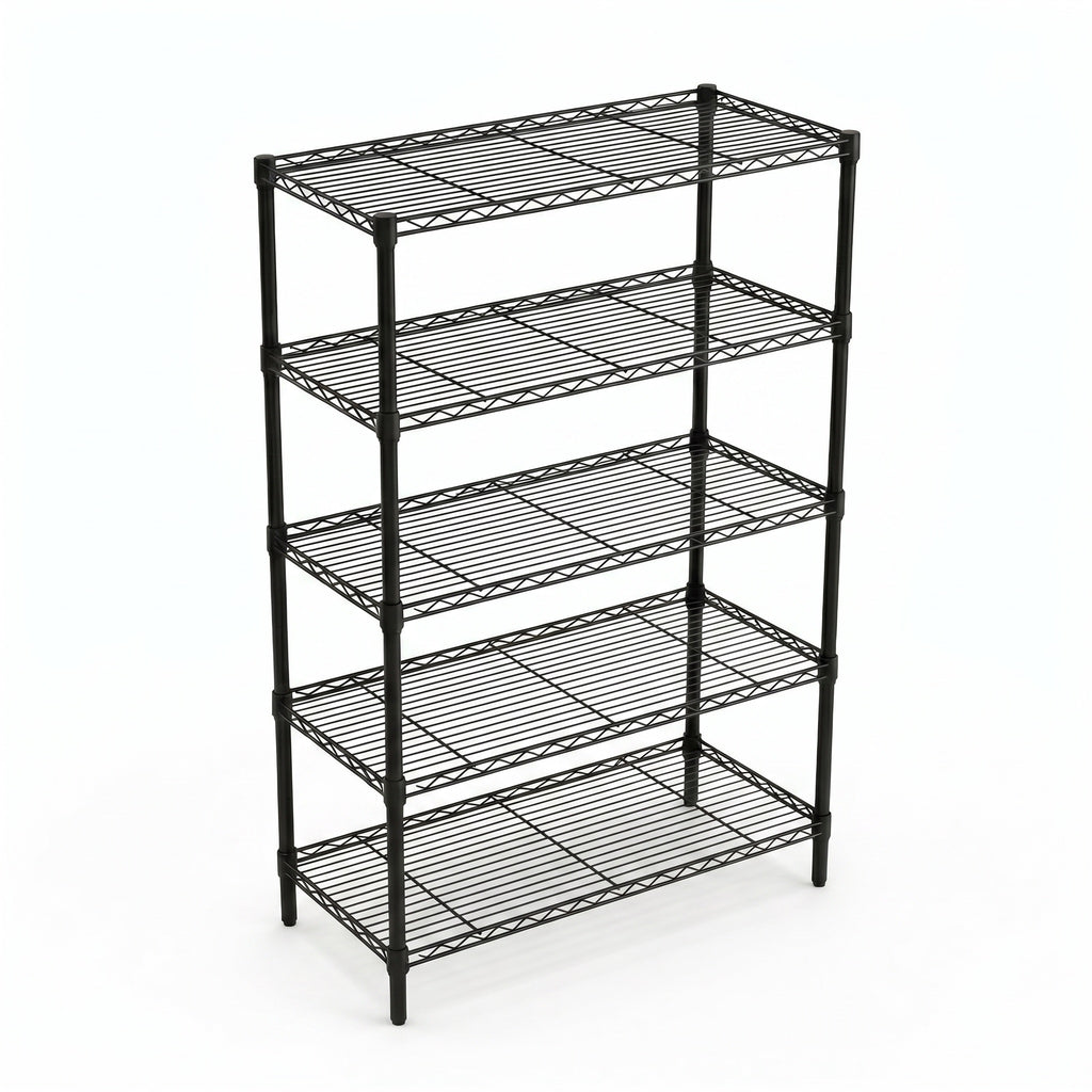 5-Tier Heavy Duty Metal Storage Shelving Unit with Wheels