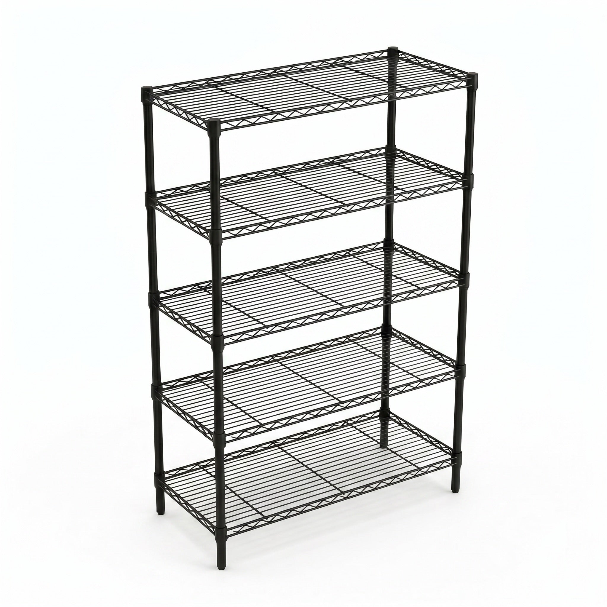 5-Tier Heavy Duty Metal Storage Shelving Unit with Wheels