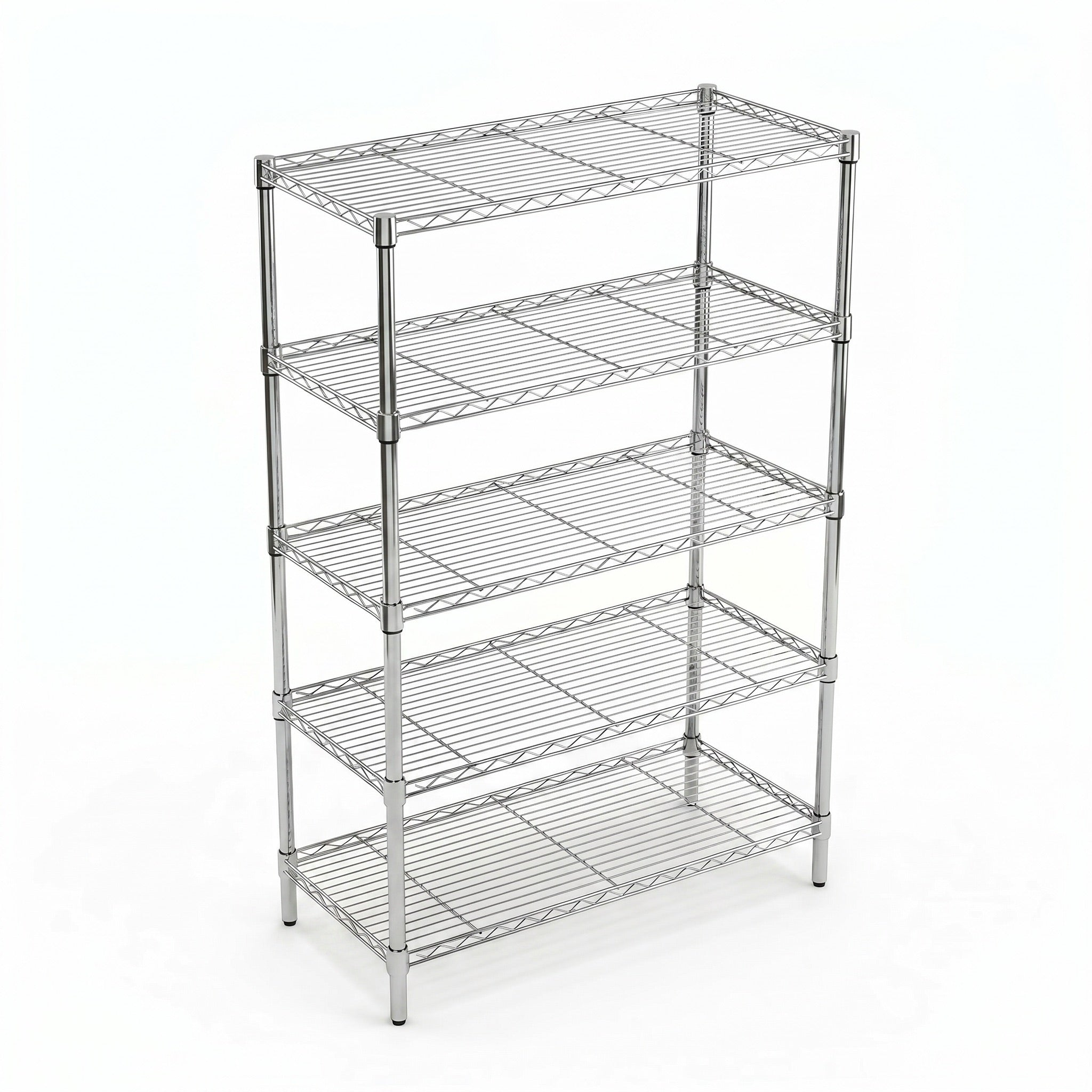 5-Tier Heavy Duty Metal Storage Shelving Unit with Wheels